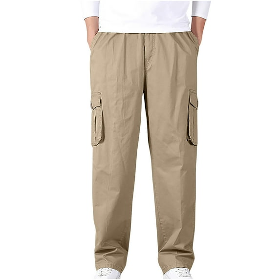 AIEOTT Mens Big and Tall Cargo Pants Loose Straight Leg Hiking Pants Outdoor Casual Pants Lightweight Breathable Pants with Pockets