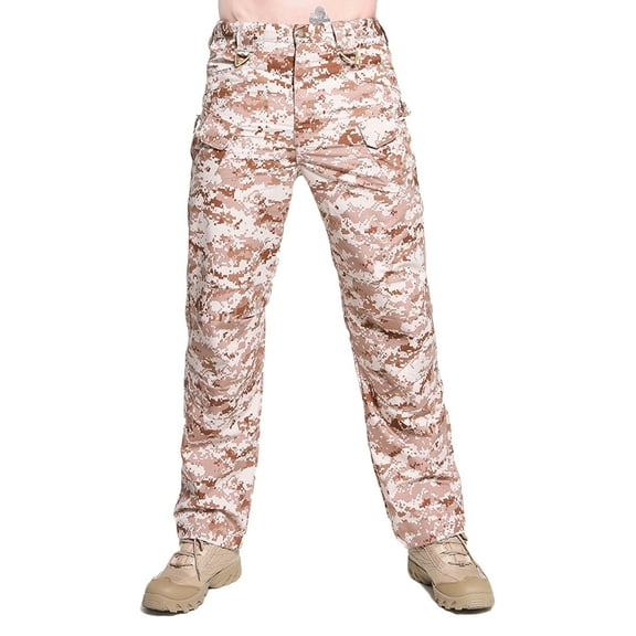 AIEOTT Mens Camo Cargo Pants Lightweight Tactical Pants Big and Tall Straight Leg Jogger Pants Outdoor Hiking Pants with Pockets