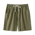 thumbnail image 1 of AIEOTT Mens Cotton Linen Shorts Big and Tall Elastic Waist Shorts Casual Workout Shorts Summer Beach Shorts Regular Fit Shorts, 1 of 7