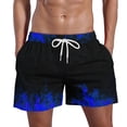 thumbnail image 1 of AIEOTT Mens Flame Graphic Shorts Drawstring Elastic Waist Shorts Loose Fit Casual Shorts Lightweight Breathable Shorts with Pockets, 1 of 5