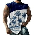 thumbnail image 1 of AIEOTT Mens Palm Tree Tank Tops Plus Size Cut Off Shirt Crewneck Sleeveless Tops Hawaii Beach Shirts Summer Casual Tank Tops, 1 of 7