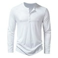 thumbnail image 1 of AIEOTT Mens Quarter Button Pullover Lightweight Breathable Shirts Casual Long Sleeve Pullover Top Cotton Tee Shirts Solid Color Top, 1 of 9