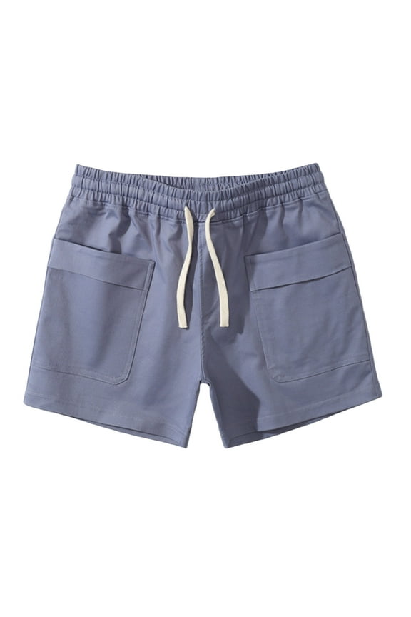 Mens Summer Beach Gym Shorts Lightweight Elastic Waist Shorts Athletic Shorts with Pockets Cotton Breathable Shorts