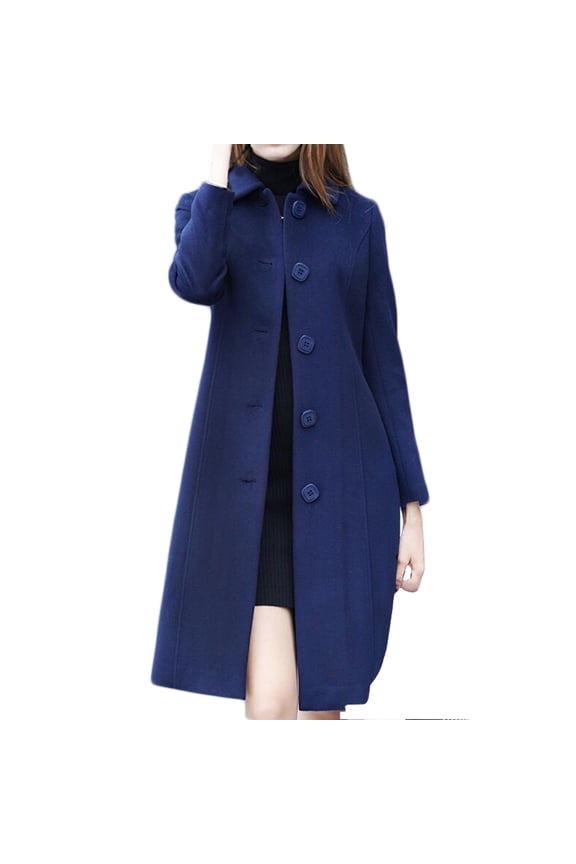 Winter Coats for Women, Plus Size Double Breasted Pea Coat Hooded Slim Long Winter Trench Winter Jacket Tartan Woolen Coat Clearance