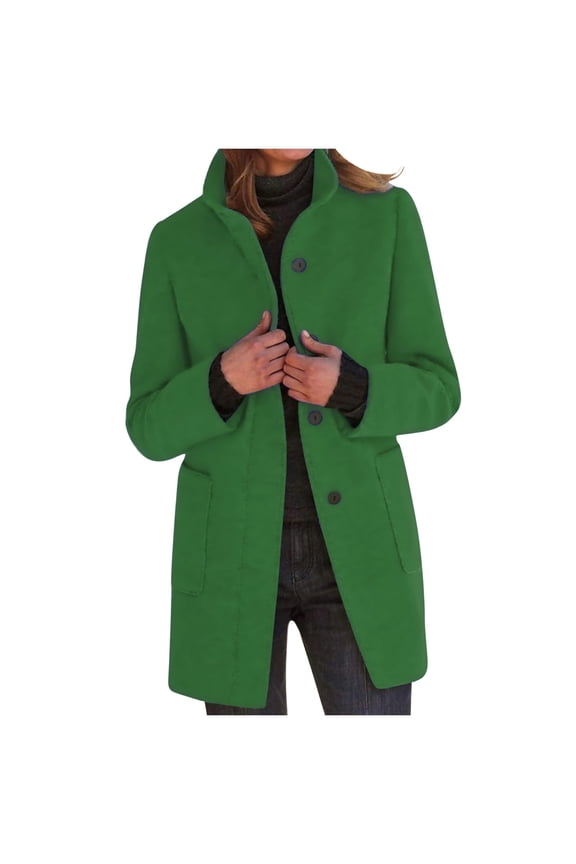 Winter Coats for Women, Plus Size Double Breasted Pea Coat Hooded Slim Long Winter Trench Winter Jacket Tartan Woolen Coat Clearance