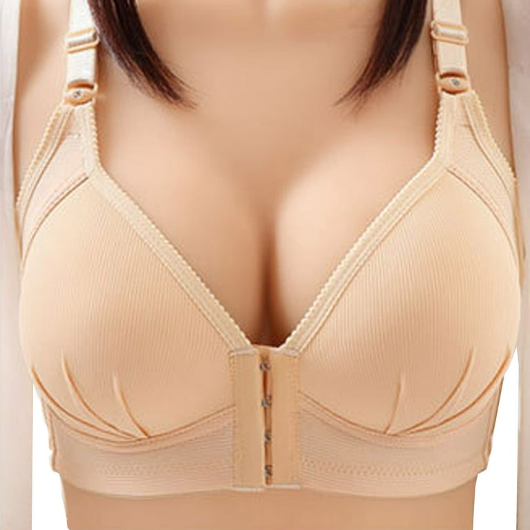 AIEOTT Wirefree Bras for Women ,Plus Size Front Closure Lace Bra  Wirefreee Extra-Elastic Bra Adjustable Shoulder Straps Sports Bras 36C-46C,  Summer Savings Clearance 