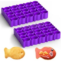 AIERSA 2Pcs Plastic Gold Fish Cracker Cutter,25 Cavity Fish Cookie Cutter,Mini Gold Fish Shapes Molds for Cookie,Non-stick Dough,Fish Cookie Cutters Mold for Baking