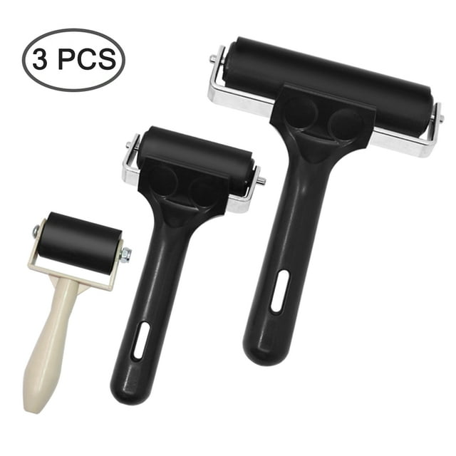 AIFUDA 3Pcs Rubber Roller Brayer Rollers Glue Roller for Ink Paint