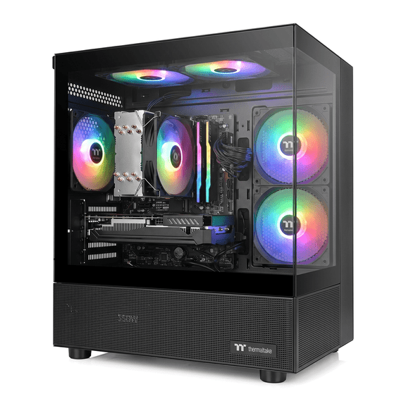AIGAMEPC Gaming Desktop Computer, AMD R5 1600,RX 6500XT 4G D6 1024SP,16GB DDR4,512GB M.2 SSD, BX3 550W 80PLUS Bronze PSU, RGB Fan x5, WiFi Ready & Windows 11 Home, Black