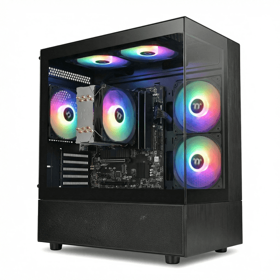 AIGAMEPC Gaming PC Desktop Computer,AMD R3 3200G, 16GB DDR4,512GB M.2 SSD, BX3 550W 80PLUS Bronze PSU, WiFi 5, RGB Fan x5, Windows 11 Home, Black
