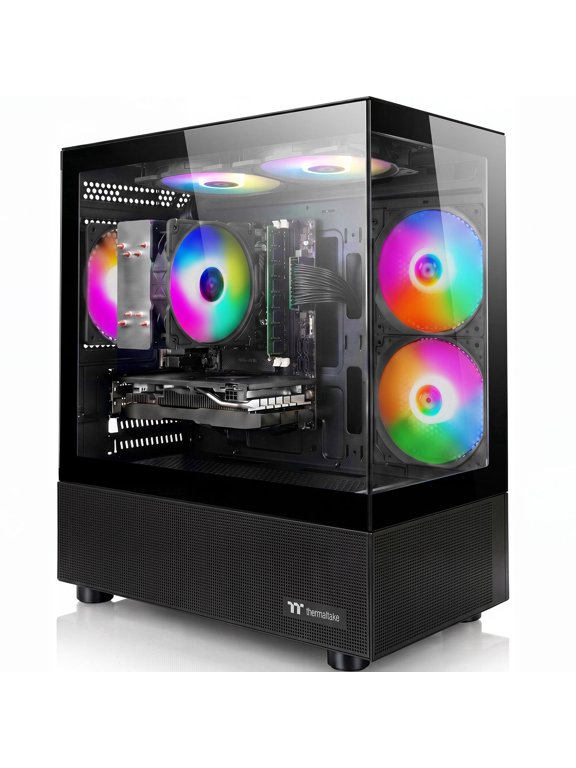 Gaming PC Desktop Computer,AMD R3 3200G, 16GB DDR4,512GB M.2 SSD, BX3 550W 80PLUS Bronze PSU, WiFi 5, RGB Fan x5, Windows 11 Home, Black