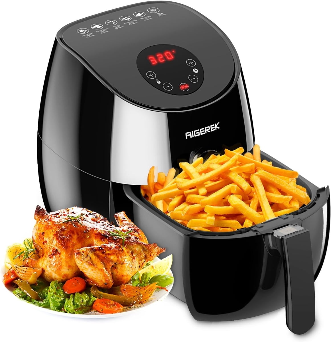 AIGEREK ARK-200BE Aigerek Air Fryer, Touch Screen 3.2 Liter With Digital Display