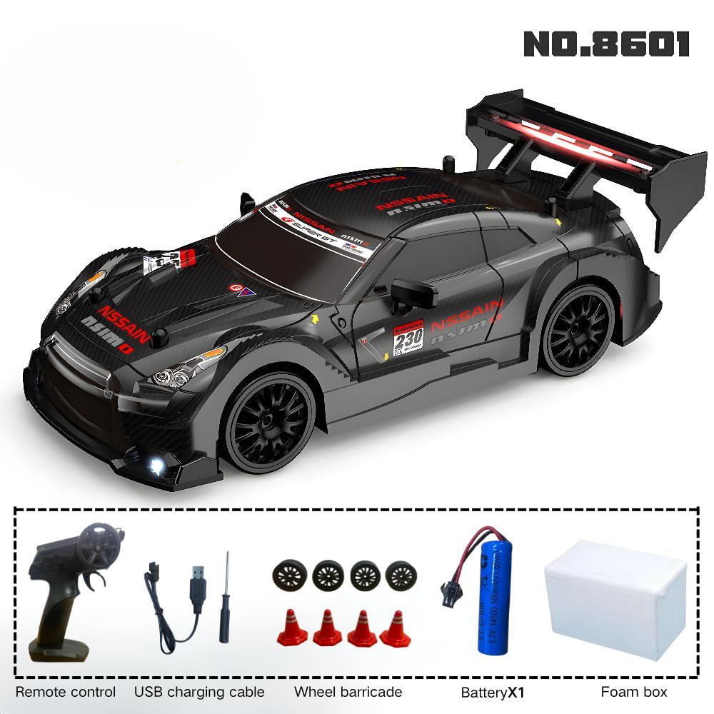 AIGIA 1:24 RC Drift Car 2.4GHz 4WD 30KMH High Speed Model Vehicle with LED Lights Drifting Tire Racing Sport Toy Car