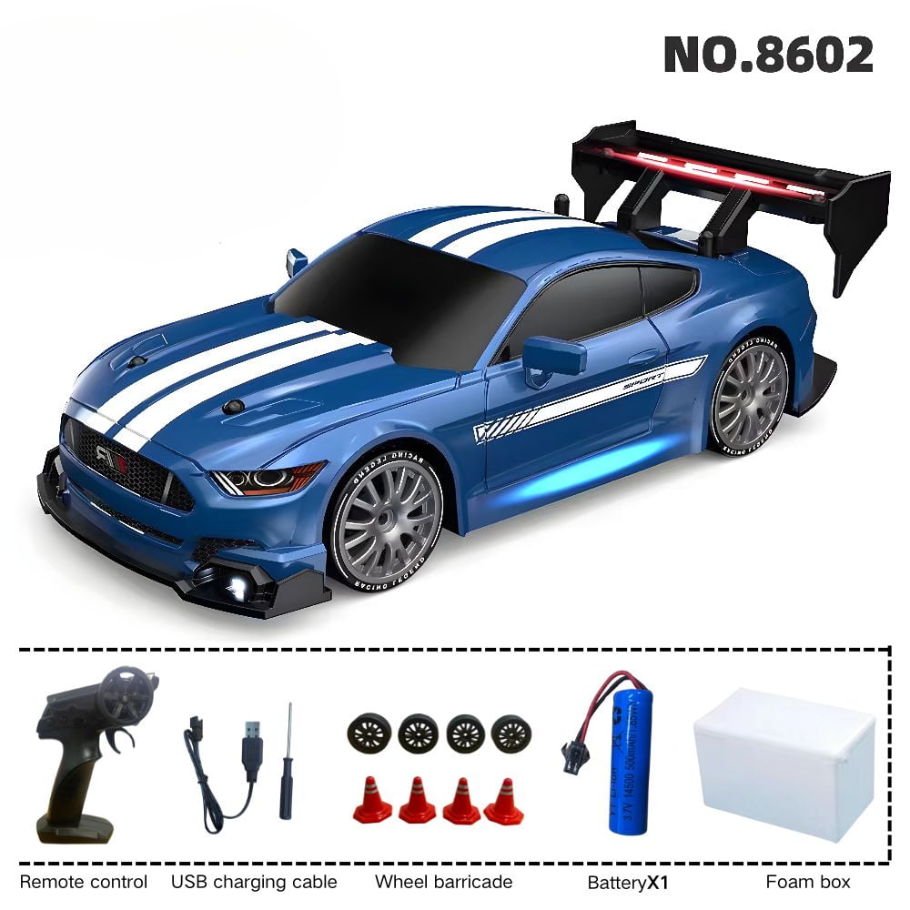 AIGIA 1:24 RC Drift Car 2.4GHz 4WD 30KMH High Speed Model Vehicle with LED Lights Drifting Tire Racing Sport Toy Car