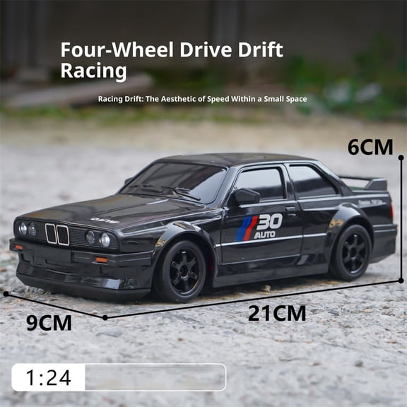 AIGIA 1:24 Scale RC Drift Car 2.4GHz 4WD 25KM/H High Speed Remote Control Cars Vehicle with LED Lights and Drifting Tires Racing Sport Toy Cars
