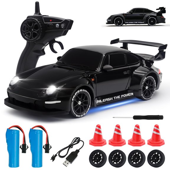 AIGIA 1:24 Scale RC Drift Car 2.4GHz 4WD Remote Control Car 20KM/H 4WD High Speed RC Cars with LED Light Racing Vehicle Toy