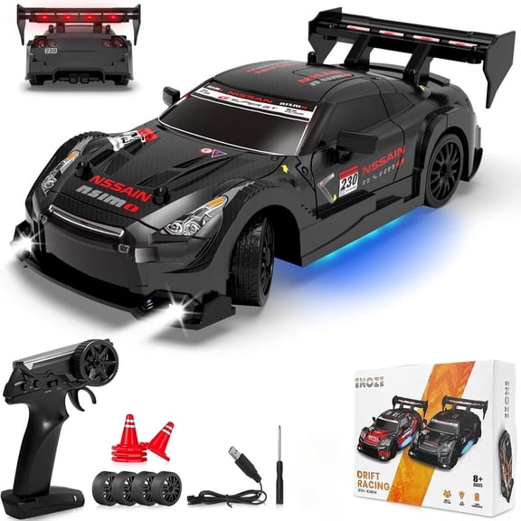 AIGIA 1:24 Scale RC Drift Car 30KM/H 4WD 2.4GHz Remote Control Cars with LED Light High Speed RC Racing Cars Toy