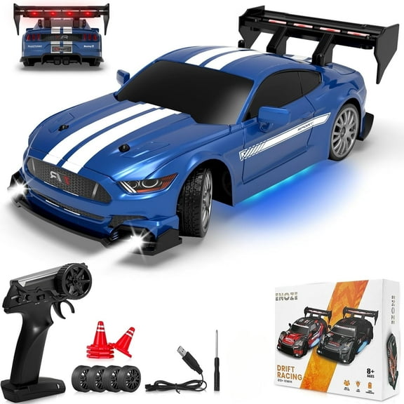 AIGIA 1:24 Scale RC Drift Car 30KM/H 4WD 2.4GHz Remote Control Cars with LED Light High Speed RC Racing Cars Toy Gift