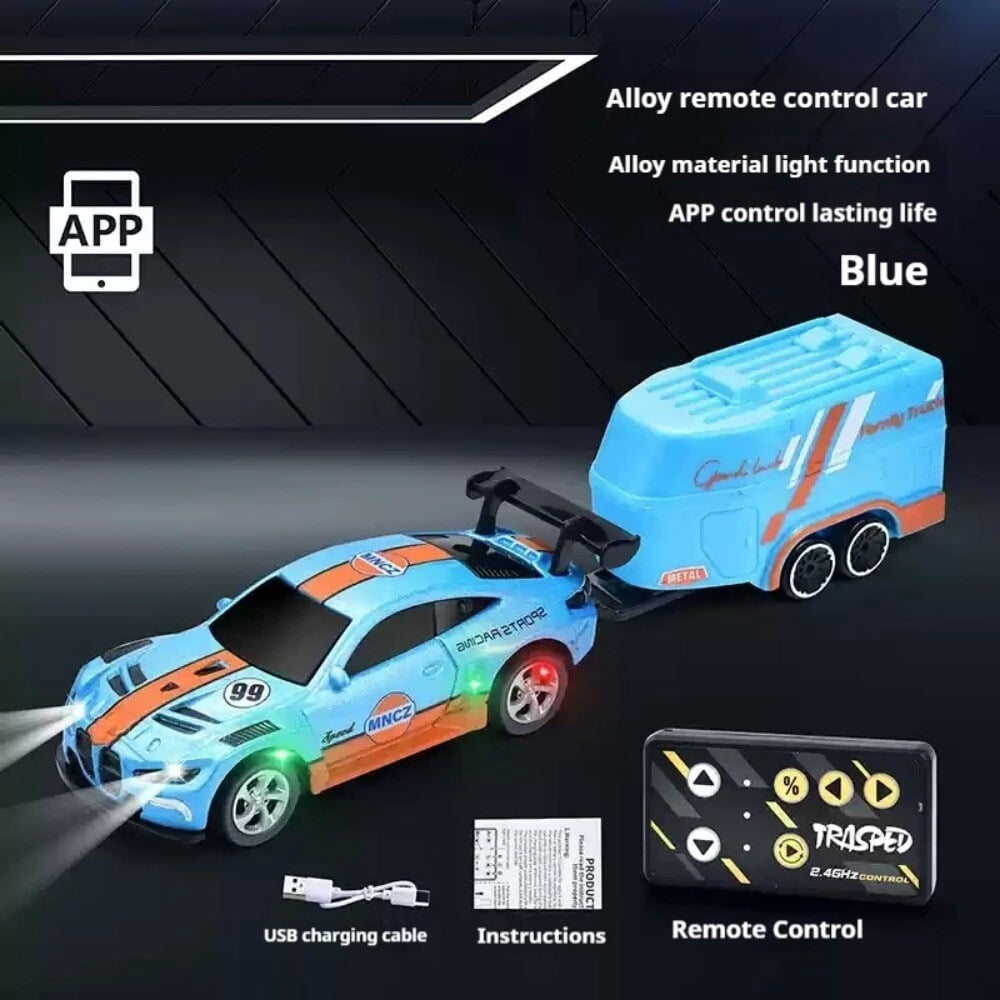 AIGIA 1:64 Mini Alloy Remote Control Car 4WD Drift Wireless Remote Control Racing Car Model APP Remote Control Racing Car Toy Gift
