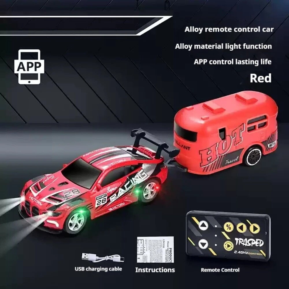 AIGIA 1:64 Mini Alloy Remote Control Car 4WD Drift Wireless Remote Control Racing Car Model APP Remote Control Racing Car Toy Gift
