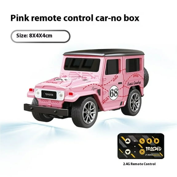 AIGIA 1:64 Scale Mini RC Car with APP Control Off-Road Vehicle Trailer Toy 2.4GHz Wireless Remote Control with LED Lights