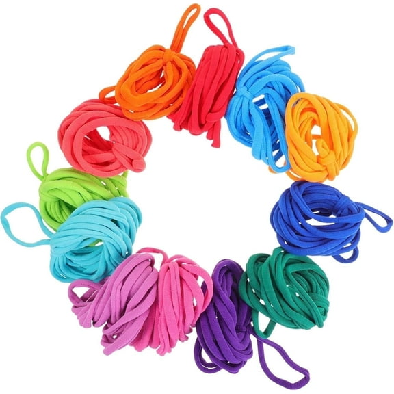 AIGIA 192PCS Potholder Weaving Loom Loops Multicolored Elastic Loom Bands (12 Color)