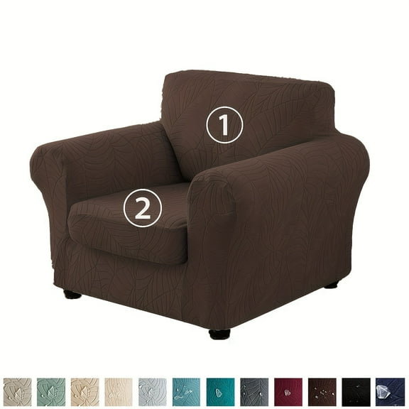 AIGIA 2 Pieces Stretch Chair Covers Chair Slipcovers with Arms Non Slip Armchair Sofa Couch Furniture Protector