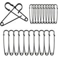 thumbnail image 1 of AIGIA 20 Pcs Large Safety Pins 4" 10Pcs & 3" 10Pcs Heavy Duty Blanket Pins Large Safety Pins for Clothes Leather Canvas Blankets Crafts Skirts(Black), 1 of 6