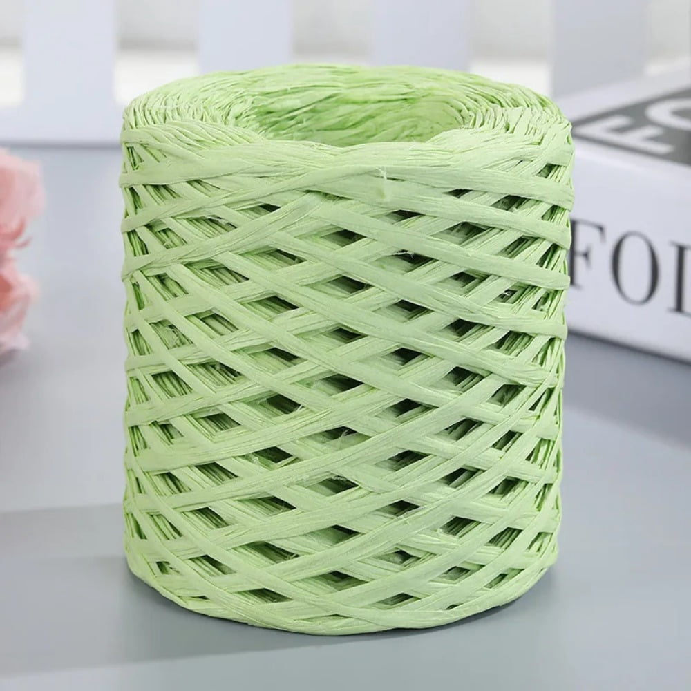 Straw Raft String Thread AIGIA 200m/Roll Natural Raffia Straw Yarn For Knitting Crocheting Paper ...