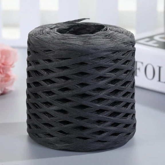 AIGIA 200m/Roll Natural Raffia Straw Yarn For Knitting Crocheting Paper Threads DIY Handmade Summer Sunhat Beach Bag