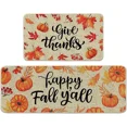 thumbnail image 1 of AIGIA 2PCS/Set Fall Pumpkin Kitchen Rugs Non Skid Washable Kitchen Floor Mats for Home Decor, 1 of 13