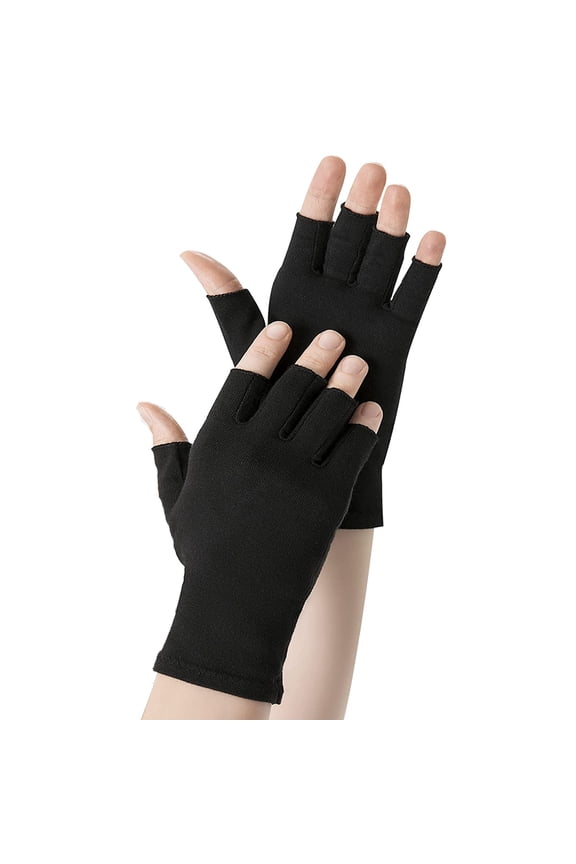 2Pairs Compression Gloves for Women Men Fingerless Hand Compression Gloves Wrap for Typing Driving and Work