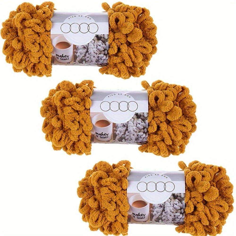 AIGIA 3 Pack Bulky Loop Yarn for Finger Knitting Soft Off The Hook Loop ...