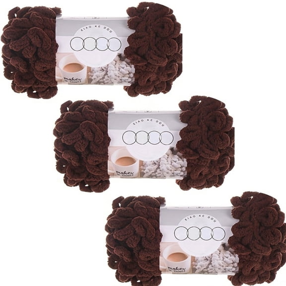 AIGIA 3 Pack Bulky Loop Yarn for Finger Knitting Soft Off The Hook Loop Chenille Yarn for Crocheting No-Needle Craft
