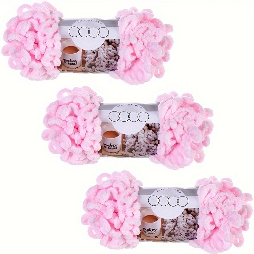 AIGIA 3 Pack Bulky Loop Yarn for Finger Knitting Soft Off The Hook Loop ...