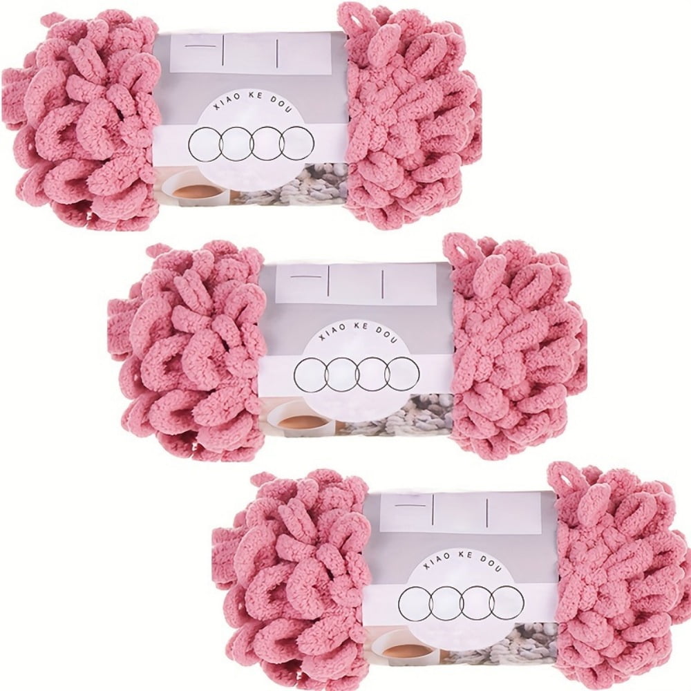 AIGIA 3 Pack Bulky Loop Yarn for Finger Knitting Soft Off The Hook Loop ...