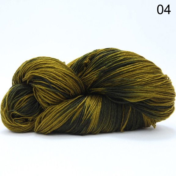 AIGIA 50g/Roll Medium Thick 4-strand Hand Woven Thread Multiple Color Yarn Segments Dyed Acrylic Wool for DIY Knitting Sweater Cushion