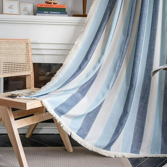 AIGIA Boho Curtains for Bedroom Living Room Light Filtering Country Farmhouse Vintage Chic Tassels Hollow Window Treatment Bohemian Drape 1 Panel