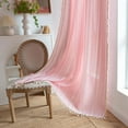 thumbnail image 1 of AIGIA Boho Curtains for Bedroom Living Room Light Filtering Country Farmhouse Vintage Chic Tassels Hollow Window Treatment Bohemian Drape 1 Panel, 1 of 10