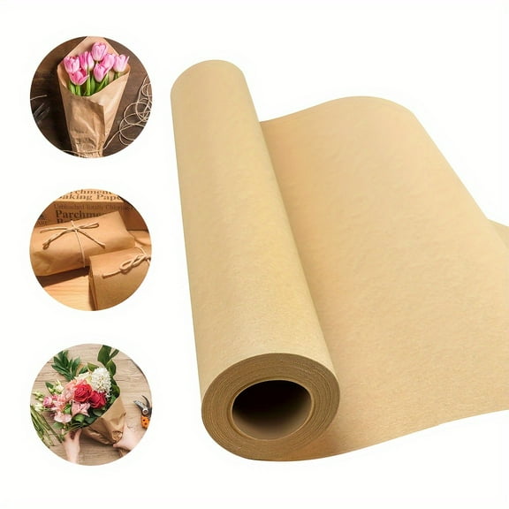 AIGIA Brown Wrapping Paper Craft Kraft Paper for Gift Wrapping Bulletin Board Arts and Crafts Bouquet Flower Table