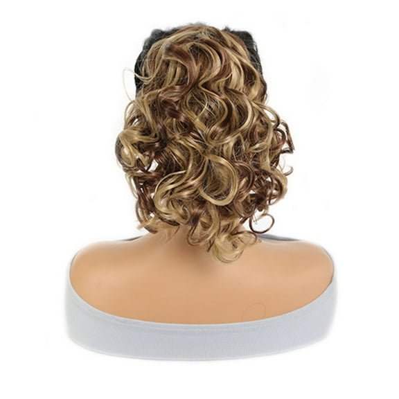 AIGIA Claw Curly Ponytail Extension Clip in Short Curl Wavy Pony Hair Extension Jaw Clip on Pony Tail Synthetic Short Wave Hairpiece for Women