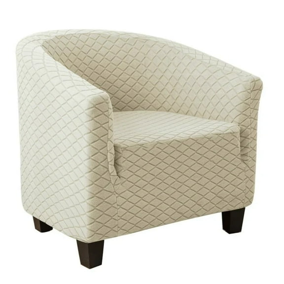 AIGIA Club Chair Slipcover Stretch Soft Jacquard Tub Chair Cover Round Barrel Chair Covers Non Slip Armchair Covers