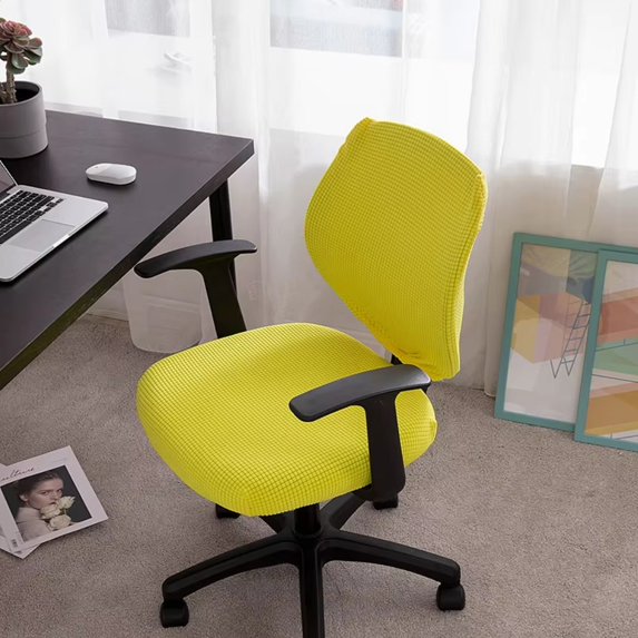 AIGIA Computer Office Chair Cover Stretch Elastic Slipcover 2 Piece Stretchable Knitted Universal Computer Chair Seat Cover