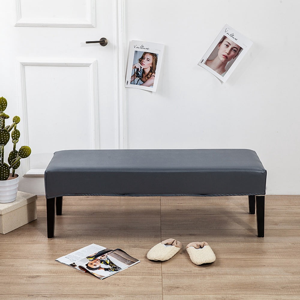 AIGIA Dining Room Bench Covers PU Leather Waterproof Upholstered Bench ...