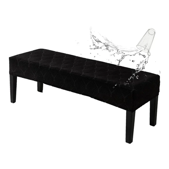 AIGIA Dining Room Bench Covers Waterproof Stretch Jacquard Bench Seat Protector Cover Rectangular Bench Cover for Bedroom Living Room Kitchen