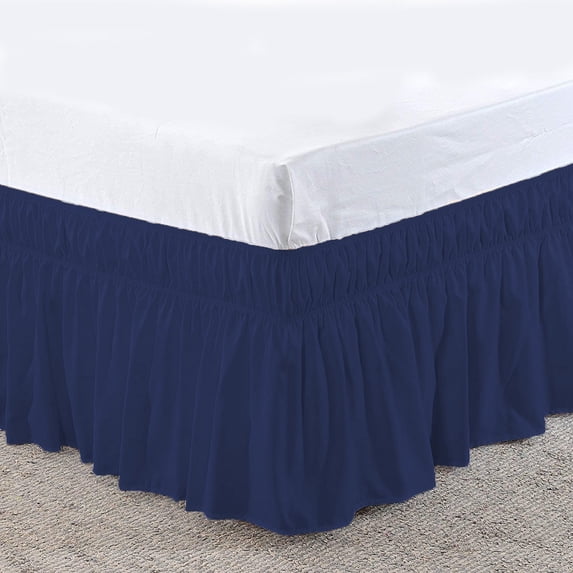 AIGIA Elastic Wrap Around Bed Skirt Dust Ruffle Smooth Soft Bed Frame Cover 15-inch Drop Easy To Put On