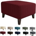 thumbnail image 1 of AIGIA Jacquard Ottoman Cover Slipcovers Folding Storage Stool Soft Thick Rectangle Foot Rest Slipcover with Elastic Bottom, 1 of 6