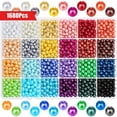 thumbnail image 1 of AIGIA Pearl Beads for Jewelry Making 1680pcs 6mm 24 Colors Round Pearl Beads for DIY Craft Bracelet Necklace Earrings Jewelry Making, 1 of 7