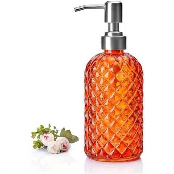 AIGIA Pump Soap Dispenser Bottle 13.5oz Hand Soap Dispenser with Stainless Steel Pump for Kitchen, Bathroom Countertop
