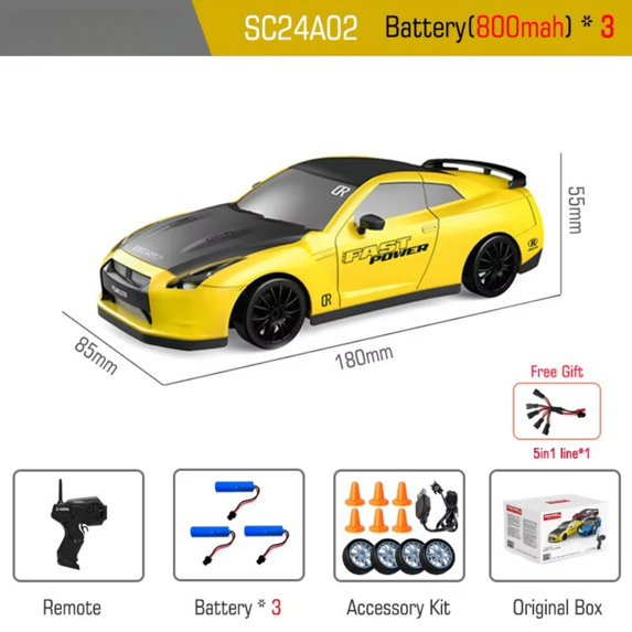 AIGIA RC Drift Car 1:24 Remote Control High Speed Race Drifting Cars 2.4GHz 4WD Racing Hobby Toy Car with Headlight